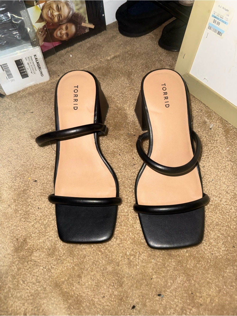 torrid Black Minimal Double-Strap Square-Toe Block Heels
